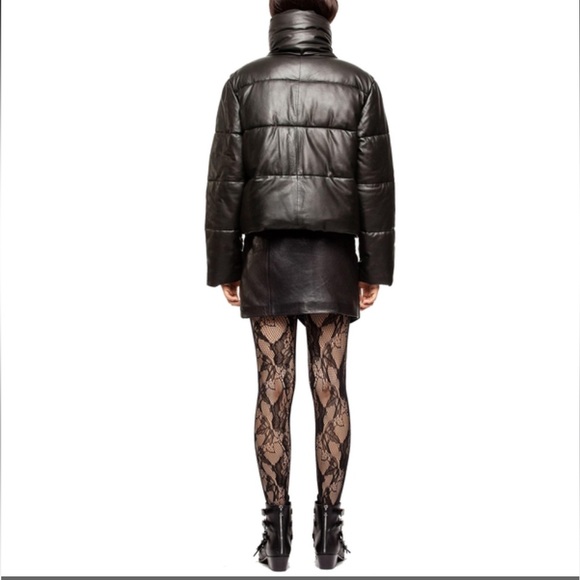 🎉HP🎉Zadig & Voltaire Kery Cropped Leather Puffer Jacket - Picture 8 of 9